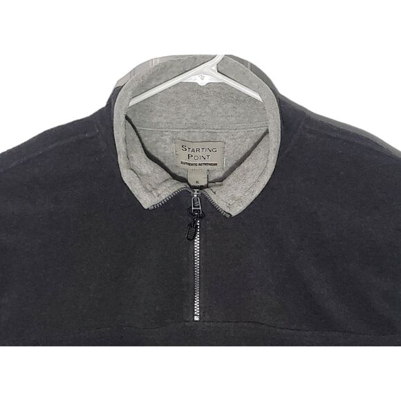 Starting Point Fleece Pullover 1/4 Zip Henley Mens XL Grey - Picture 2 of 5